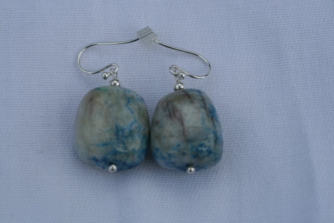 Ajoite and Papagoite Earrings  love, healing, emotional support 5234